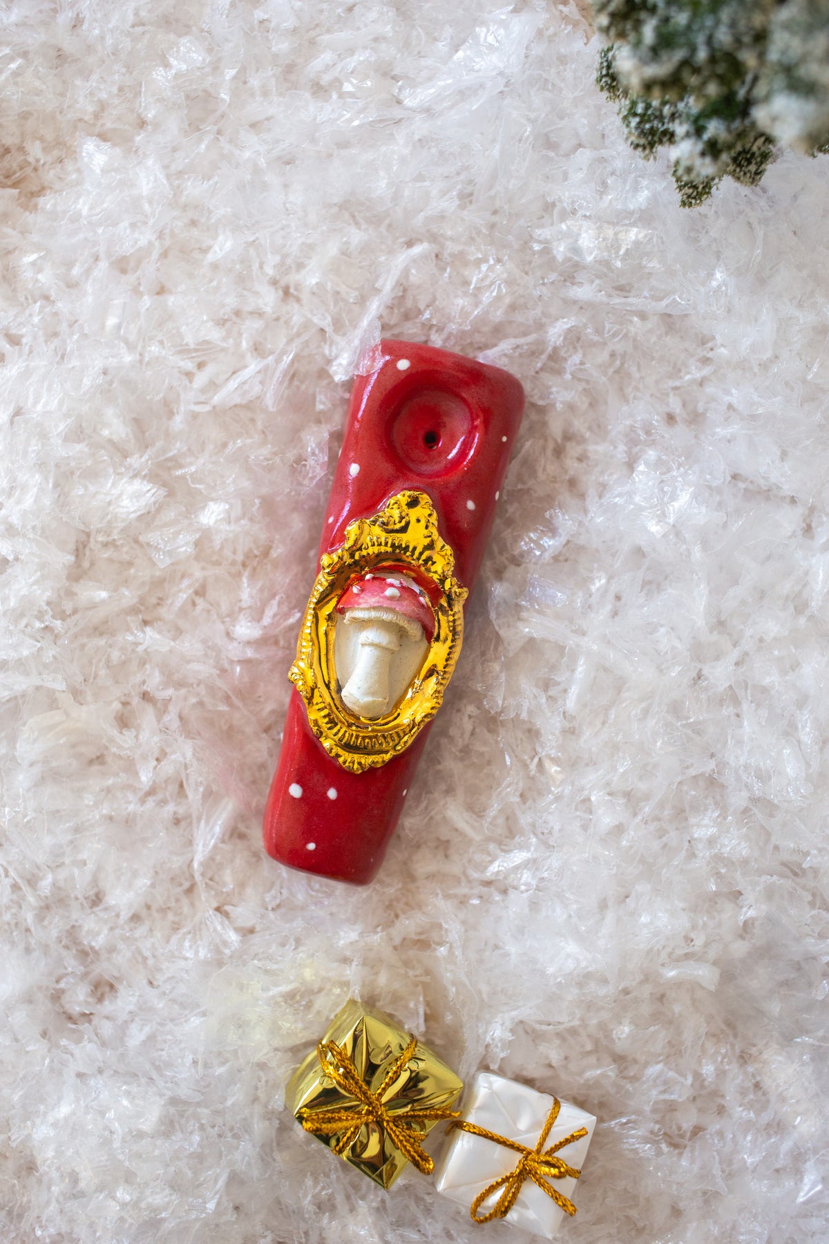 Classic Frosted Amanita Muscaria Pipe