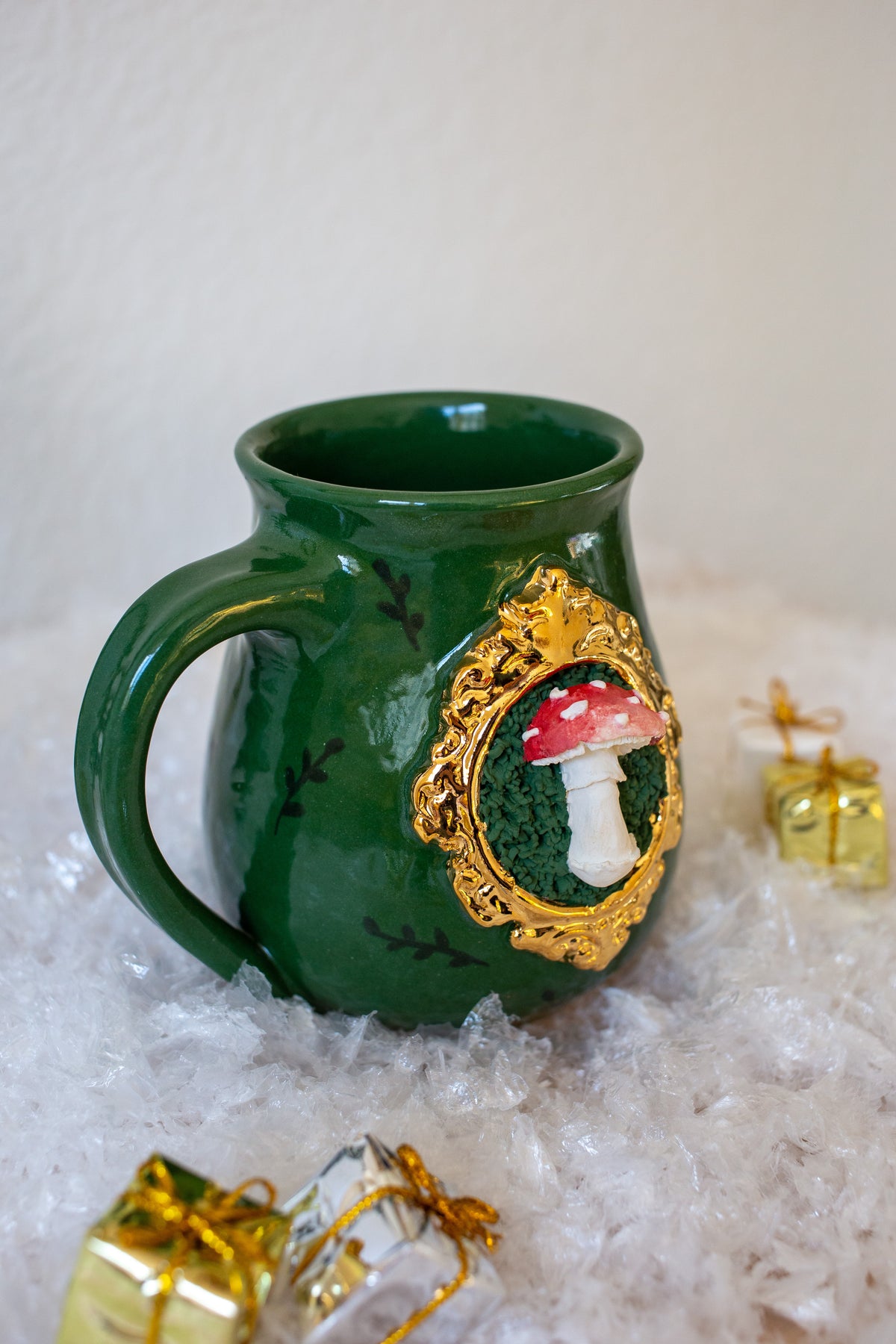 Holiday Green Mushroom Mug #1